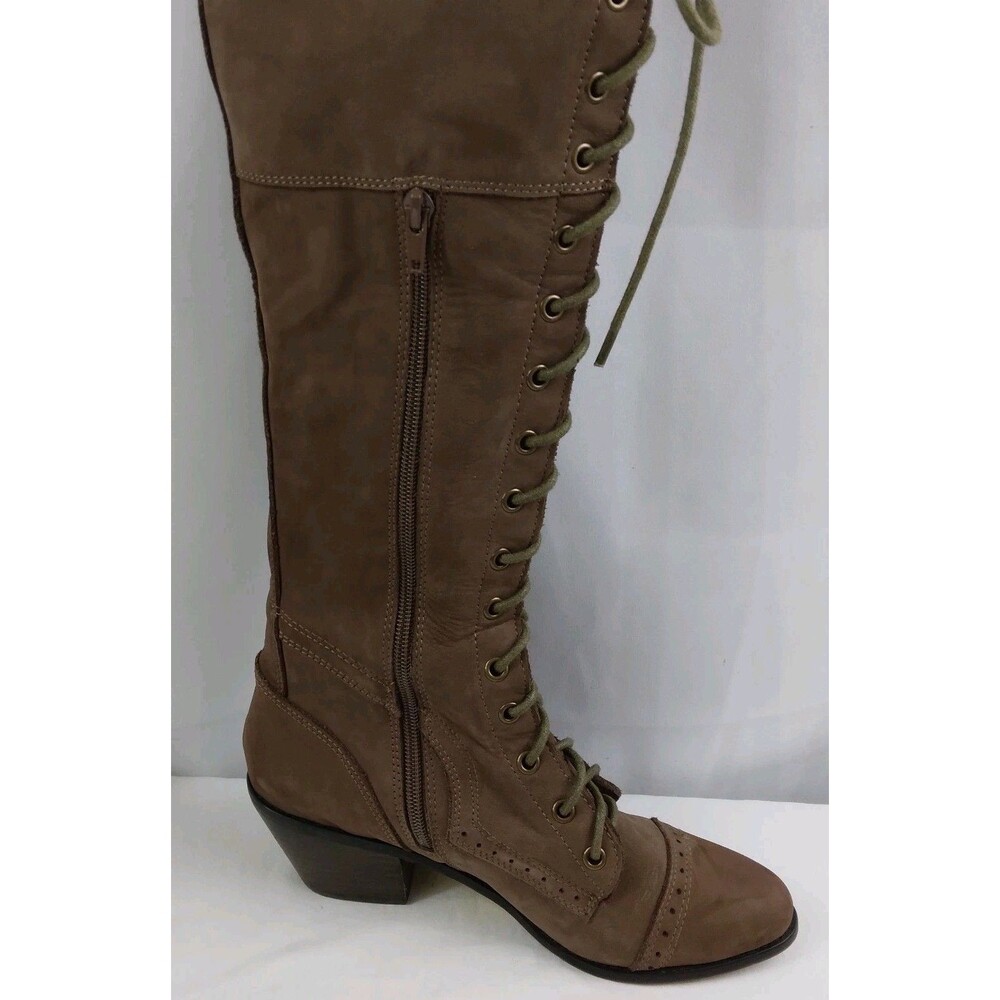 Jeffrey Campbell x Free People Joe Brown Leather Lace Up Boots Size 8 M - Picture 14 of 16